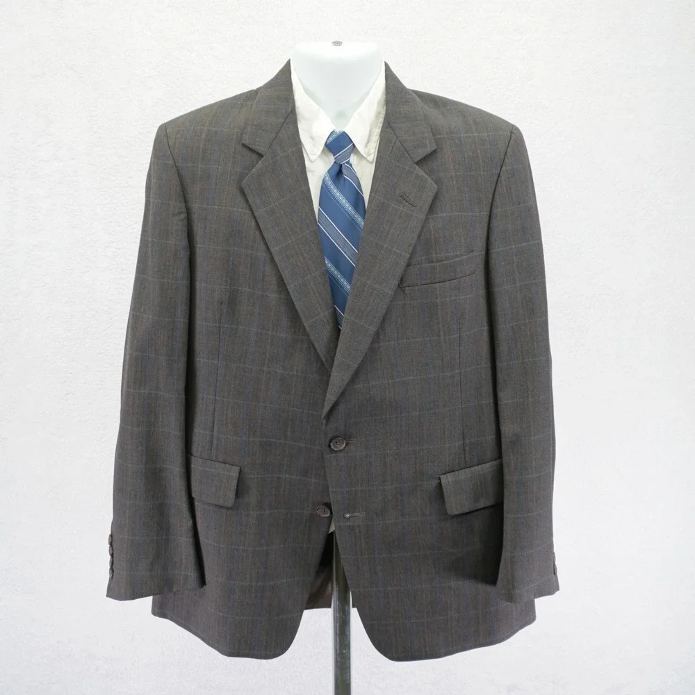 Hart Schaffner‎ Marx Gold Trumpeter Wool 2 Piece Suit Brown Birdseye 40R 36 / 30